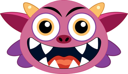 cartoon monster illustration, cute monster drawing, funny monster face, adorable monster artwork, smiling monster cartoon, happy monster character, monster clipart design, child-friendly monster art, 