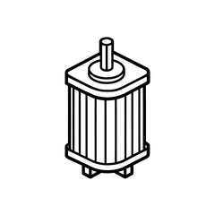 capacitor bank icon isolated on white