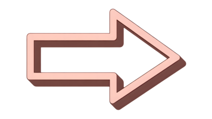 Stylish rose gold arrow design pointing right, perfect for modern presentations, websites, and directional signage for a luxury brand aesthetic
