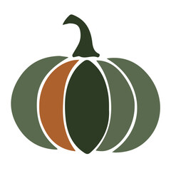 Flat 2D icon Vector illustration, flat design, animation design, minimalist design, clipart, A Simple flat 2D icon of a pumpkin illustration isolated on a transparent background, EPS format