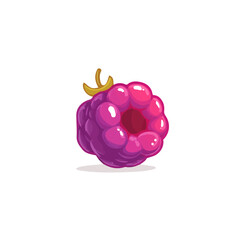 Flat 2D icon Vector illustration, flat design, animation design, minimalist design, clipart, A Simple flat 2D icon of a raspberry illustration isolated on a transparent background, EPS format