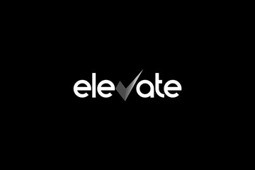Elevate Modern Text logo design inspiration.	
