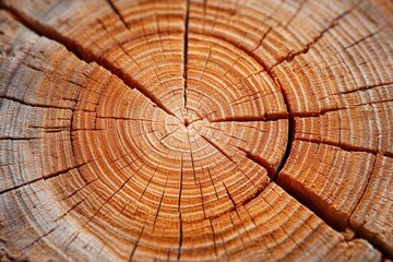 Close-up of tree stump with growth rings