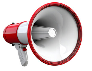 Front View of Red and White Megaphone, PNG Transparent