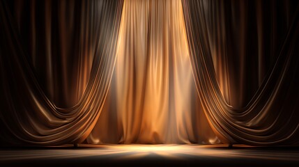 Golden stage curtains background texture fabric elegant luxury theater show