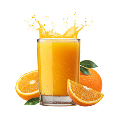Fresh Orange Juice with Fruit on png