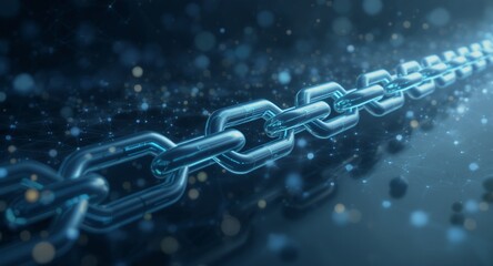 Abstract Digital Chain Link Network, Technology, Connection, Security, Blockchain Concept Illustration
