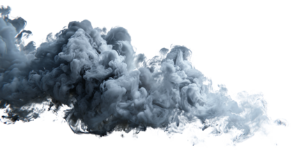 Spooky fog cloud drifting in smoky swirls, transparent mist effect isolated on transparent background 