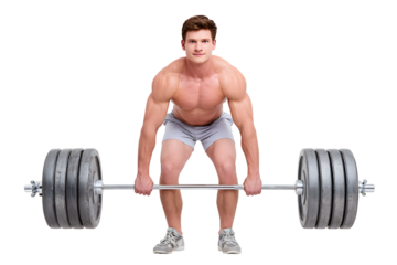 Determined Athletic Muscular Man Lifting Heavy Barbell in Gym Exercise. Ai Generated Images