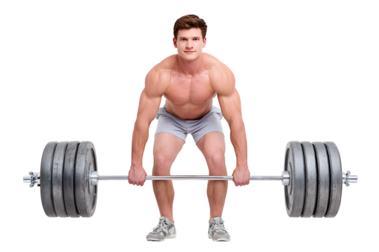 Determined Athletic Muscular Man Lifting Heavy Barbell in Gym Exercise. Ai Generated Images