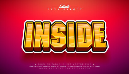 Inside Editable Text Effect Design Retro Illustrator Graphic Style with Customizable 3d Font on Red Background. Vector Premium Typography Lettering Illustration Template for Greeting Card, Banner