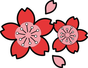 Vibrant cherry blossoms delicate petals spring floral decoration artistic design vector