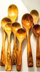 Wooden spoons arranged