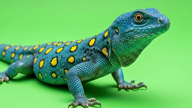 lizard on a green background