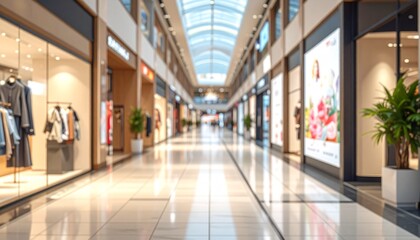 Fototapeta premium Modern Shopping Mall Interior Design Luxury Retail Space.