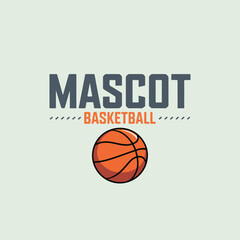 Vector art of mascot basketball logo with a basketball and text that says mascot basketball