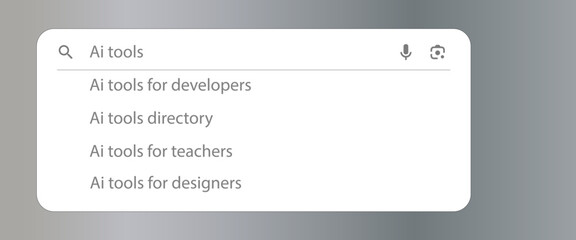 search bar interface with dropdown suggestions.Enhance user interface with our Internet Browser Search Engine Vector.