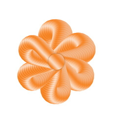Vibrant orange 3D twisted abstract shape with smooth gradient and futuristic design, perfect for modern branding, digital artwork, packaging design, web elements, and creative backgrounds.