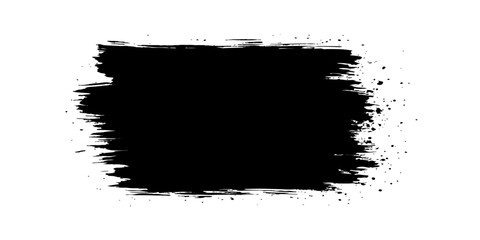 Abstract grungy ink splat design with a dirty black paint stroke and vintage vector texture