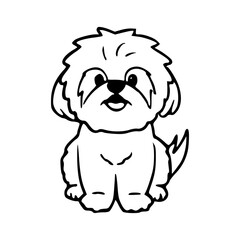 adorable pet dog sitting with happy face