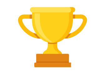 golden trophy cup isolated on white background .icon
