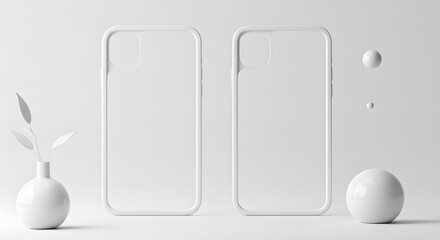 Smartphone cases on a minimal white background