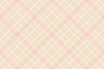 Fototapeta premium Folk pattern tartan fabric, premium check background vector. Furniture plaid seamless textile texture in light and misty rose colors.