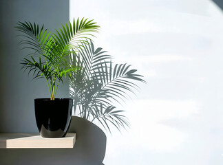 Obraz premium A Potted Plant in a Room with Sunlight