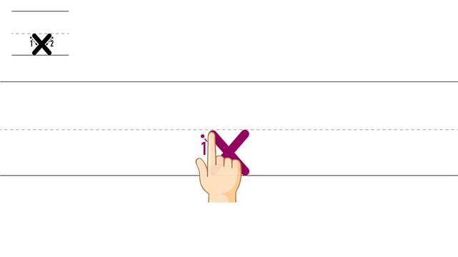 This is an animation that shows the writing direction and the number of strokes for lowercase letters for children who are just beginning to read and write.