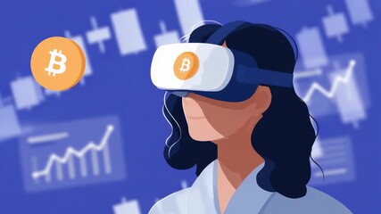 Engaging with cryptocurrency in a virtual reality environment at a digital finance seminar