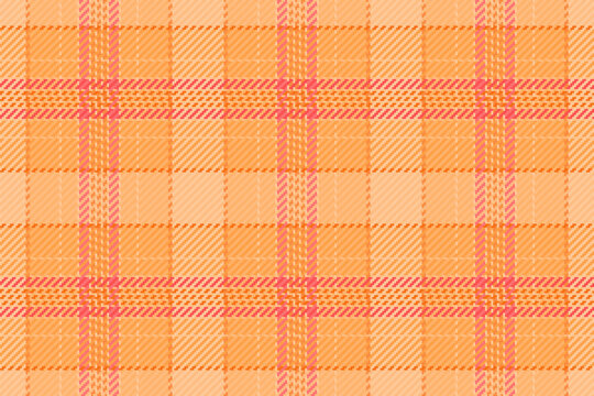 Customized check background pattern, lucky orange fabric plaid textile. Vogue seamless tartan texture vector in orange and lucky orange colors.