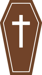 Obraz premium Simple coffin cross religious funeral burial death symbol isolated icon graphic vector