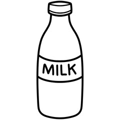 Illustration outline of a bottle of milk 