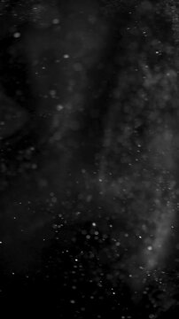 Atmospheric dust particles ambient on black screen overlay. Filmed with RED camera in slow motion. Abstract background. High quality 4k footage