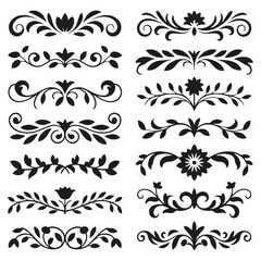 Floral Ornaments and Decorative Border Silhouettes