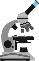 Modern laboratory microscope for scientific research and education discoveries detailed view vector
