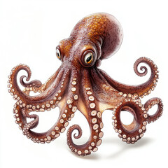 Dollfus octopus (Octopus dollfusi) on a white background