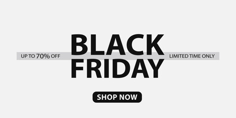 Banner for Black Friday. Modern minimal text symbol of Black Friday. Design template for Black Friday sale, promotion, advertising and social media ad