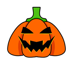 Halloween jack o lantern pumpkin with bright colors, retro concept