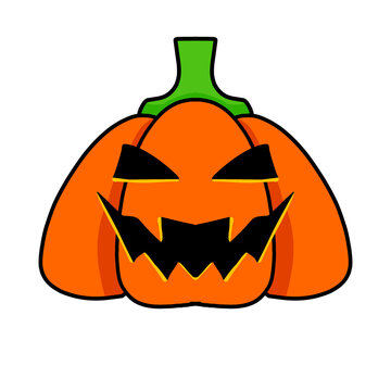 Halloween jack o lantern pumpkin with bright colors, retro concept