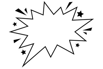 アメコミ　トゲトゲ　フレーム　イラスト　モノクロ