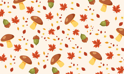 autumn leaves seamless pattern