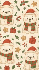 cute christmas polar bear wallpaper