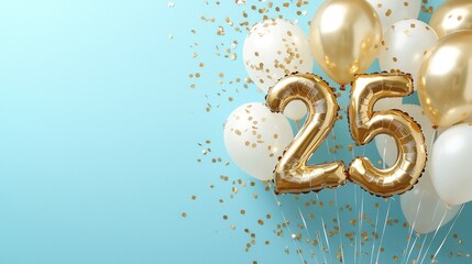 Elegant 25th Birthday Celebration with Golden Balloons