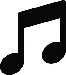 Simple eighth note icon for music and audio concepts clean silhouette for design projects vector