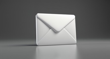White Envelope Icon, 3D Render, Minimalist Design, Mail Symbol, Communication Concept, Digital Message, Blank Envelope Mockup, Email Icon, Correspondence, Online Communication, Messaging, Newslet