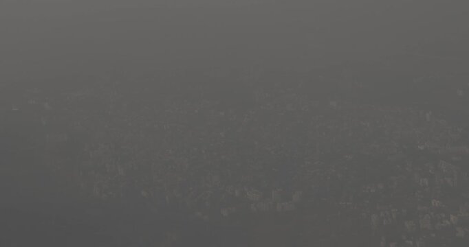 Shil Phata - Mahape Rd, MIDC Industrial Area, Mahape, Navi Mumbai, Maharashtra, India. Mumbai Metropolitan Region. Ungraded C LOG 2 Aerial View From Airplane Window On View of the Mumbai suburb