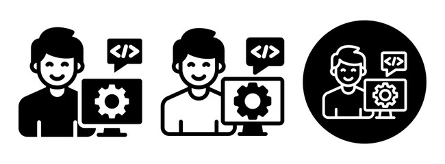 Software Developer Icon Collection Glyph & Mixed Style