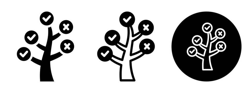 Decision Tree Icon Collection Glyph & Mixed Style