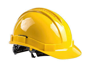 Fototapeta premium Bright yellow hard hat, safety gear